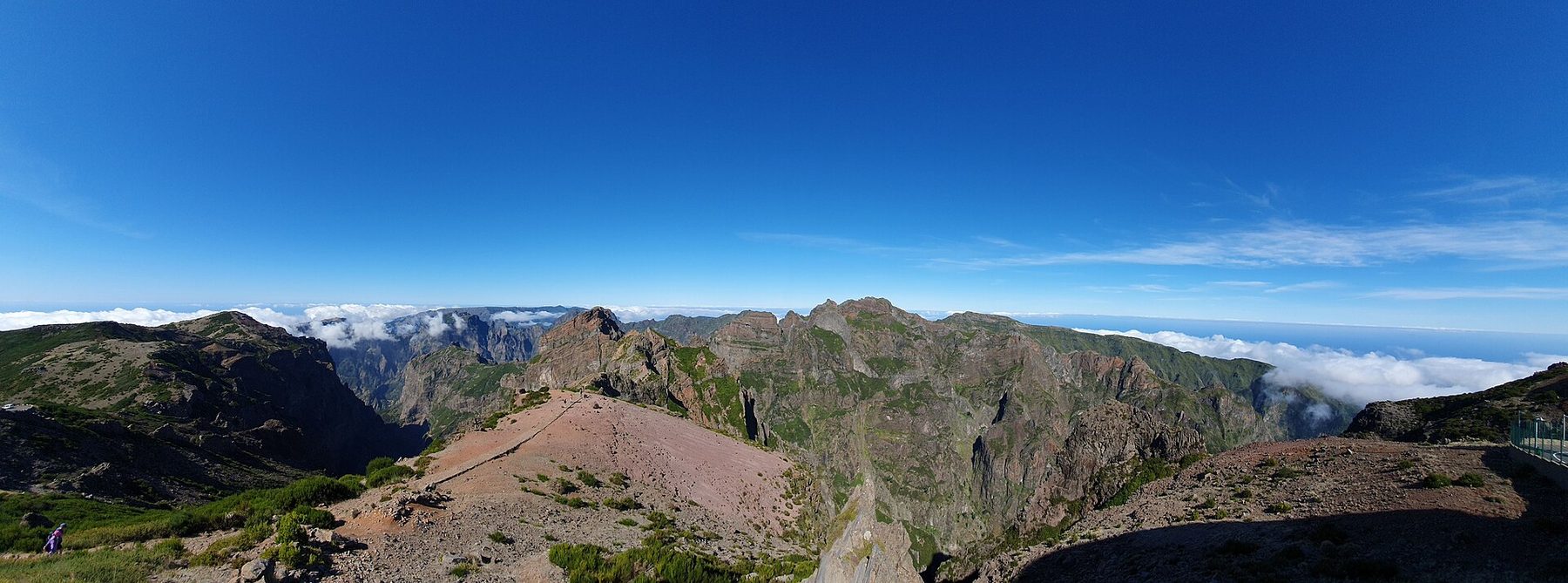 Mountain ridge above the clouds in central Madeira